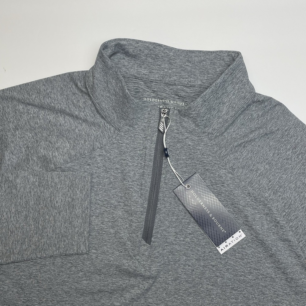 NEW Holderness & Bourne Airation Darrow Pullover Sz Medium Heathered Charcoal
